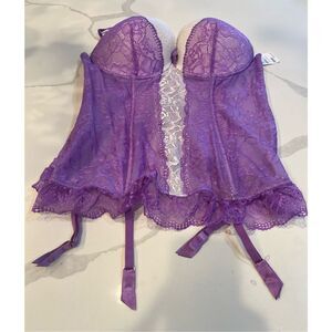 NWT Frederick's of Hollywood purple lace corset with adjustable straps